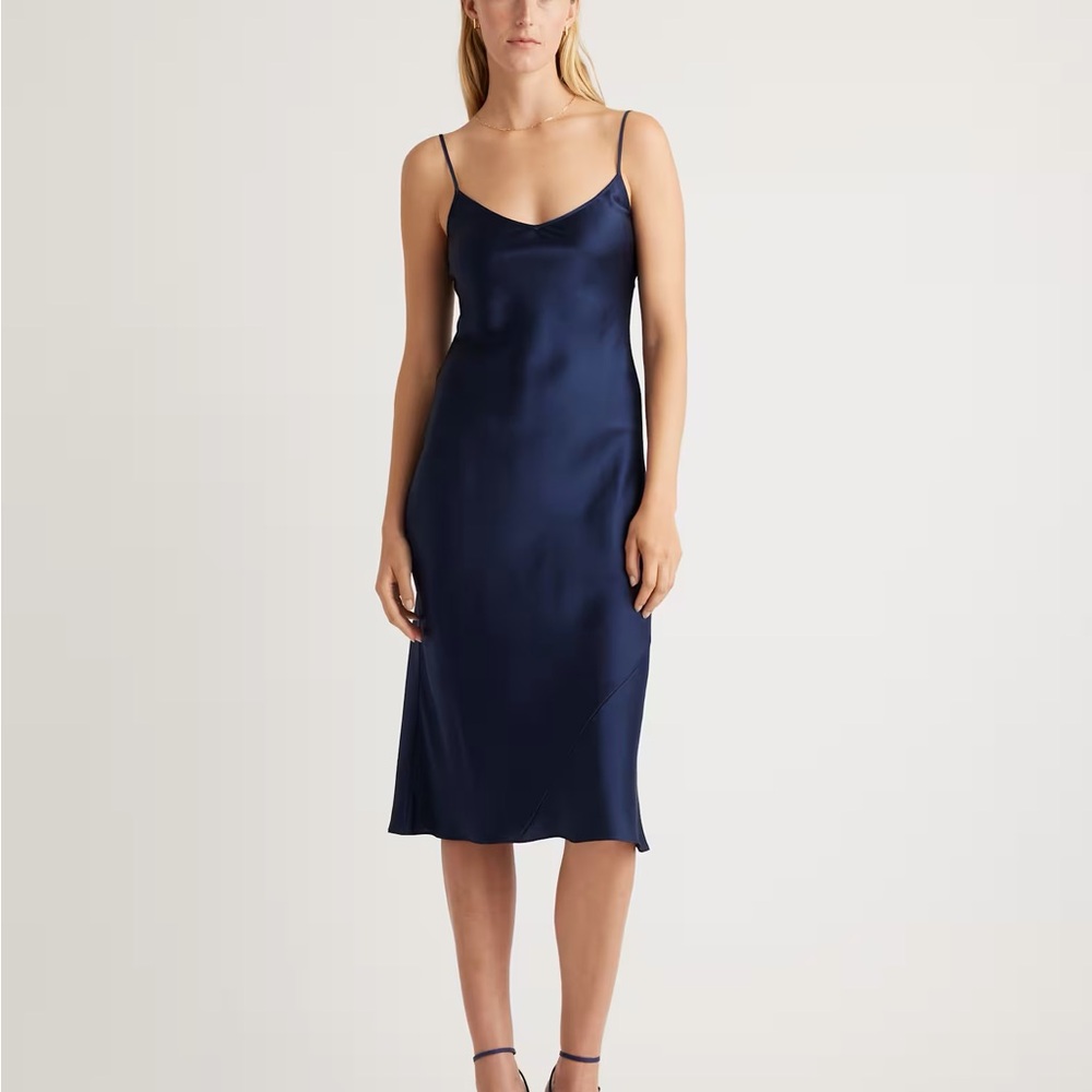 Quince 100% washable mulberry silk slip dress